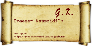 Graeser Kasszián névjegykártya